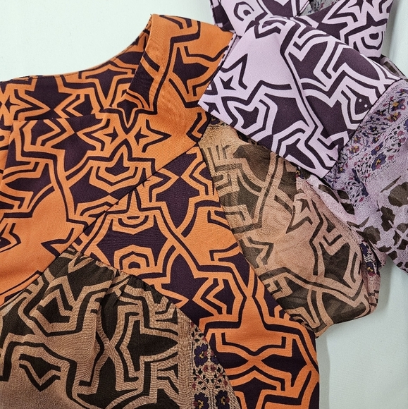 Diane Von Furstenberg Tabalah Silk V Neck Dress In Orange And Maroon Size 4 - Picture 6 of 16